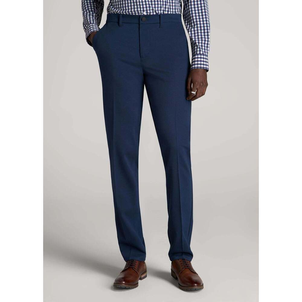 American Tall TAPERED-FIT Stretch Dress Pants for Tall Men in Marine Navy Size 2